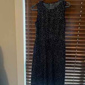 Elegant Blue White Floral Dress